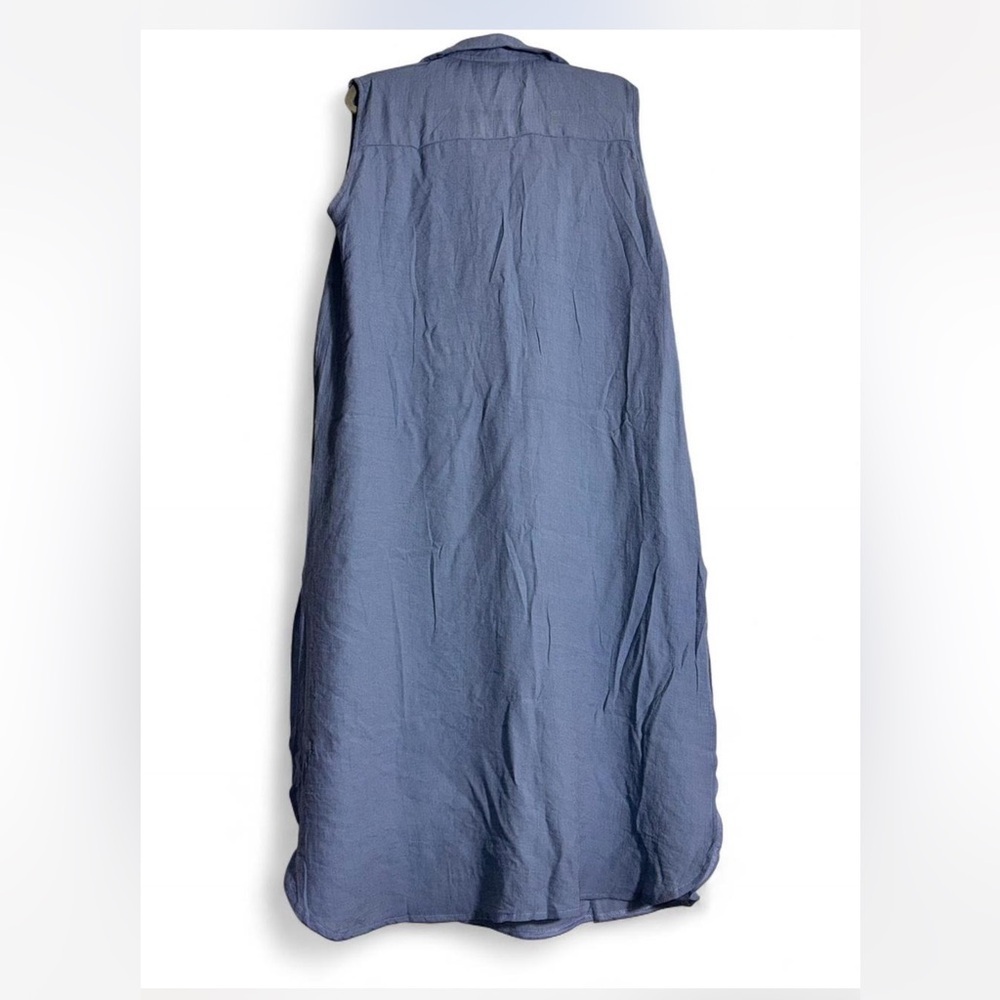 Cupshe Blue linen dress with collar - Picture 4 of 4